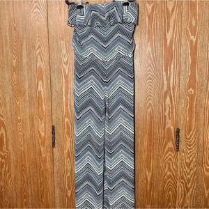 White House Black Market Women's Romper XS Blue, white, black Strapless Wide Leg